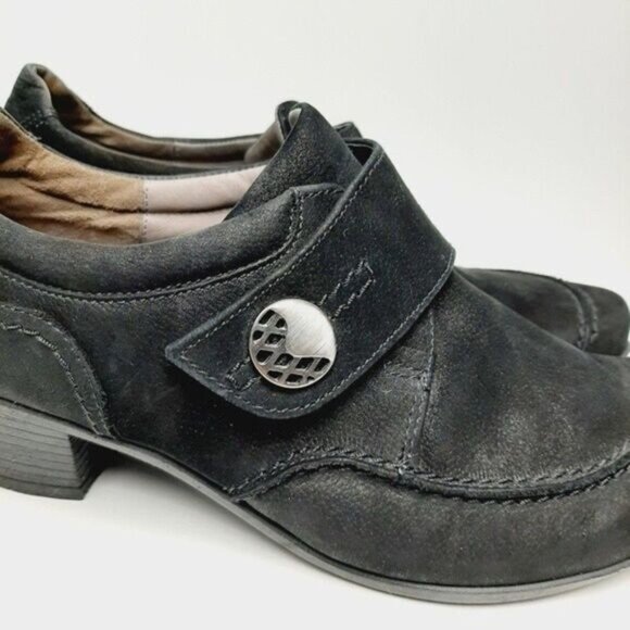 GABOR Suede Leather Shoe Ankle Booties Black Sz 6 - Picture 4 of 14